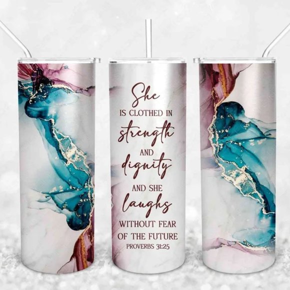 Motivational Drinkware Tumbler, Religious Gifts, Travel Mug, Cup - Picture 1 of 3